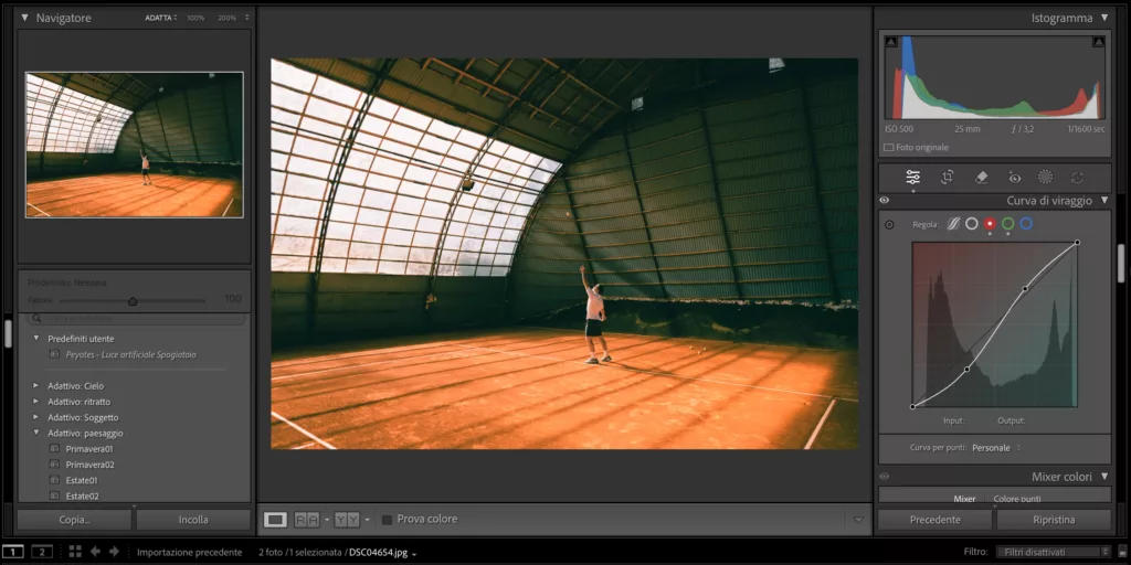 Curva Toni Lightroom