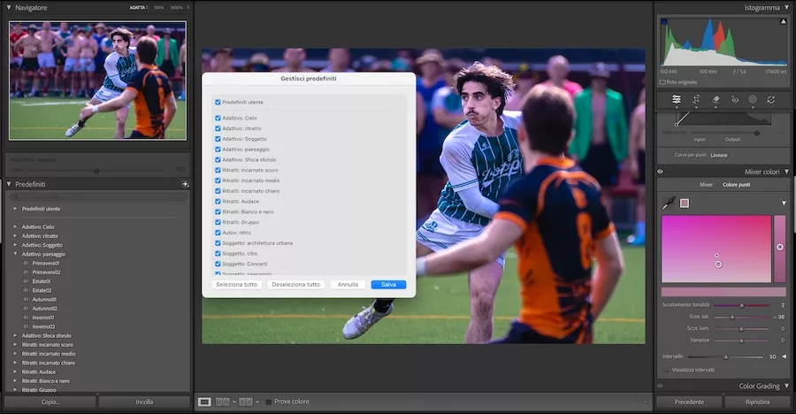 Lightroom preset predefiniti - © SPORTSHOTS Magazine