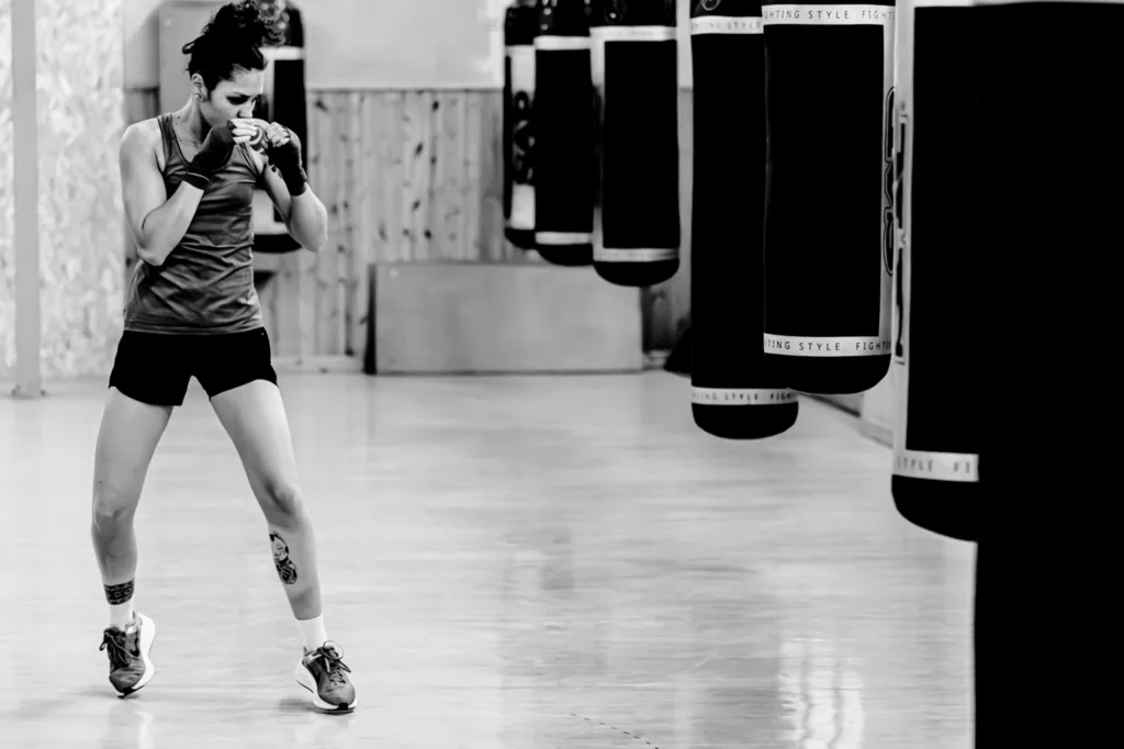boxe , allenamento al sacco